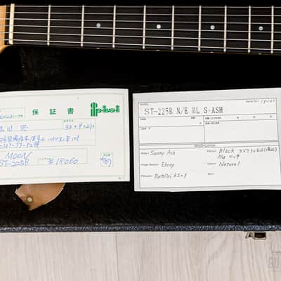 1992 PGM Moon ST-225B S-Style Superstrat Ash & Ebony w/ Lacquer Finish, Bartolini, Case & Tags image 15
