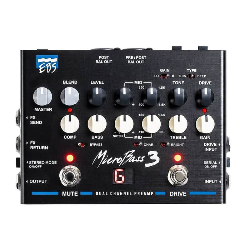 EBS MicroBass 3 Bass Preamp 2019 - 2021 - Black image 1
