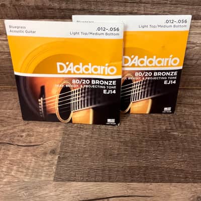 D'Addario EJ14  ~ 80/20 Bronze ~ Light Top/Med Bottom ~ Acoustic Guitar Strings ~ 12-56 ~ NIB (LOT of 2) image 3