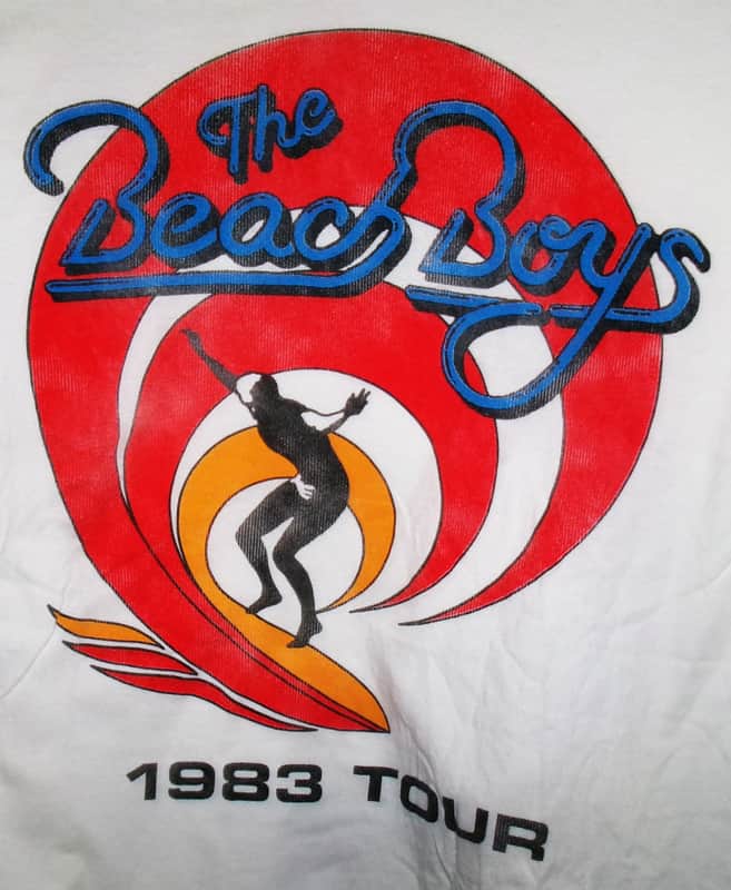 beach boys 1983 tour official vintage M tee - brian wilson pet sounds california fender guitar endless summer image 1