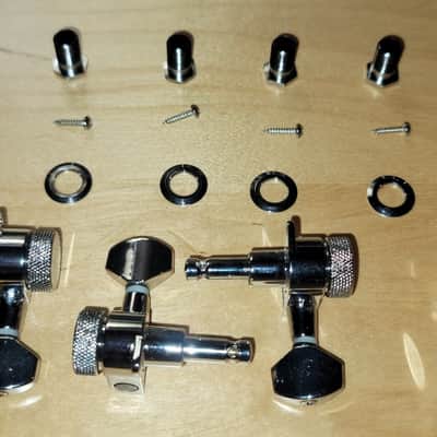 Tuner Set - Staggered - Locking - 6 In Line - Bass Side RH- Chrome image 2