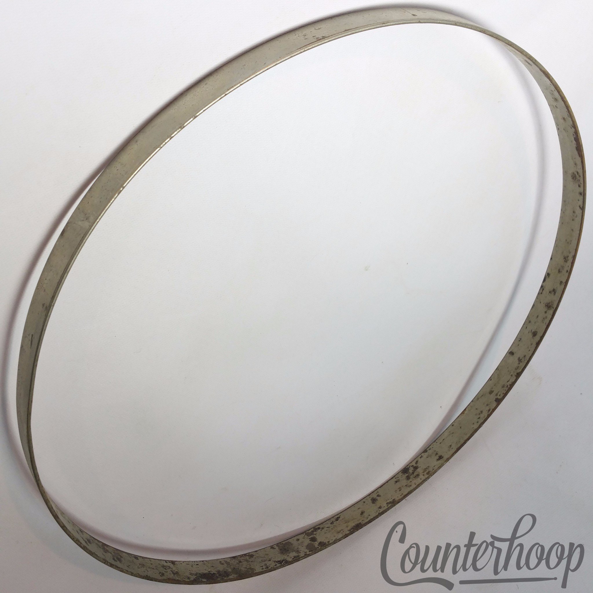 Leedy 13 7/8" Snare Batter Drum Rim/Hoop Nickel Vintage 10s Straight Chopper USA — main photograph