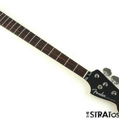 2022 Fender Aerodyne Jazz Bass NECK + TUNERS Guitar Modern Black Headstock image 2
