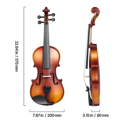 Violin 3/4 Size for Adults, Violin Fiddle Set for Beginners Student with Hard Case, Rosin, Bow, Shoulder Rest,Bridge,Tuner and Extra Strings,Solidwood Professional Musical Instruments-DB-D0102X36TVY image 2