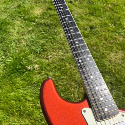 ULTRA RARE 1978 Greco ORDER MADE (Fretboard BINDING, 12" Radius Fretboard = GIBSON FEEL, Chunky D-Shape Neck) SE-600 Super Sounds (Burgundy Mist / Candy Apple Red Metallic + Matching Headstock) ... Maxon Excel PU-100 CLONE pickups + ORIGINAL HARD CASE image 4