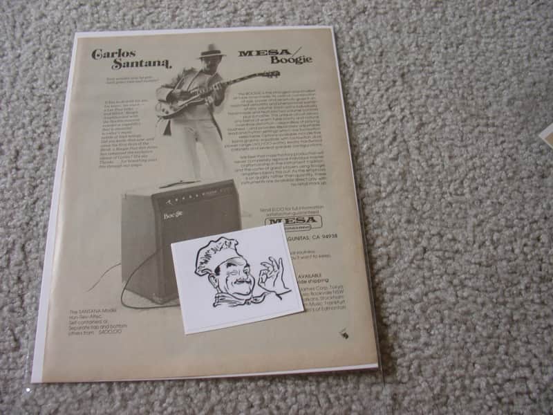 Carlos Santana Vintage Advertisement for MESA boogie and Carlos Santana 1970's image 1
