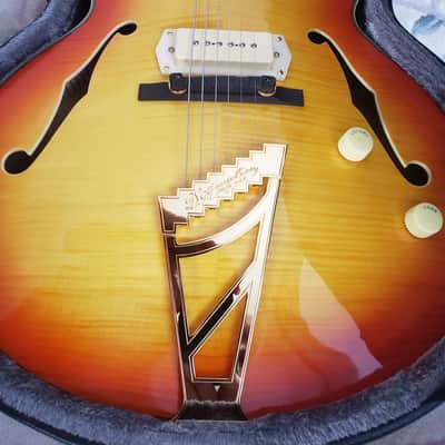 D'Angelico Excel EX-59 17" Hollow Body - Stairstep Tailpiece | Flame Maple Sunburst image 20
