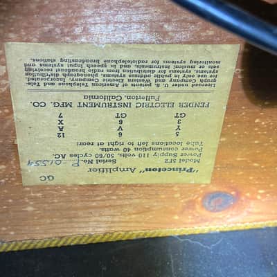 1957 Vintage Fender Tweed Princeton Combo Amp 5F2 image 16