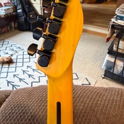 Custom  Firecaster Telecaster style with Fire Flamed Mango wood top ,Catalpa Body with roasted maple neck image 6