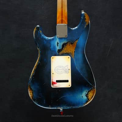 Fender Stratocaster Midnight Blue Pelham Dark Blue Heavy Relic Aged by East Gloves Customs image 5