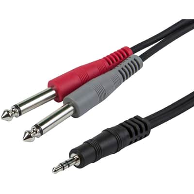 Monoprice 1/8" TRS Male to Two 1/4" TS Male Cable, 3 Feet (601040) image 2