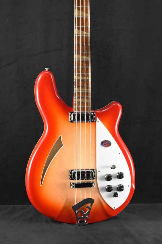 Mint Rickenbacker 4005V Vintage Reissue Semi-Hollow Bass Guitar Fireglo image 1