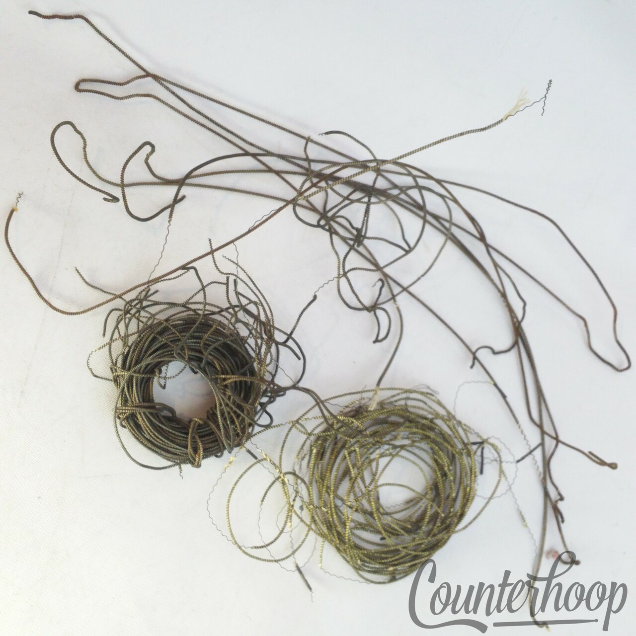 Coiled Metal-on-Cloth Snare Drum Wires/Strands Parts Lot Leedy/Ludwig/Early USA — main photograph