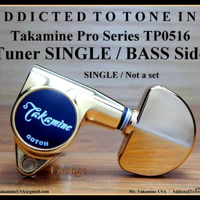 Takamine Takamine Pro Series TP0516 Vintage Tuner SINGLE / BASS Side - Gold Machine Head with Gold Buttons image 1