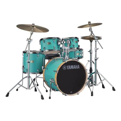 Yamaha Stage Custom Birch 5pc Drum Set w/20BD & 680 Hardware Matte Surf Green image 1