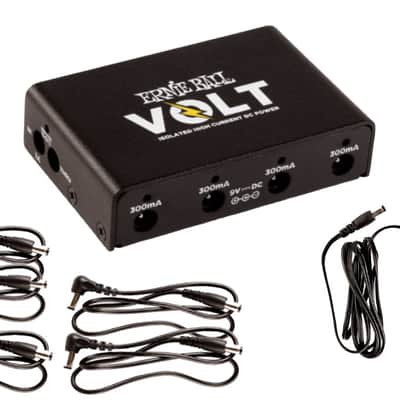 Ernie Ball VOLT High Current DC Power Supply with Complete Electrical Isolaton for Up To 5 Digital & Analog 9V Pedals w/5 Connector Cables & Universal AC-DC Adaptor PLUS Additional 18V DC-Thru for Extra-Daisy Chain Powering! image 2