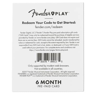 Fender Play Pre-Paid Subscription Card (Guitar, Bass, Ukulele) Lessons - 6 Month image 2