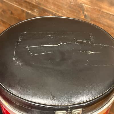 1968 Ludwig Red / Silver Sparkle Tri-Band Drum Set w/ Matching Canister Throne 22/13/13/16 image 6
