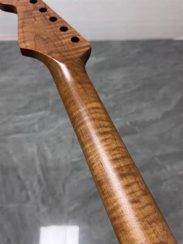 Roasted Flame Maple 22fret  Electric guitar neck 25.5 Part satin star inlay image 1