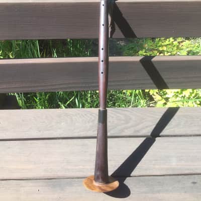No Brand Sarune Bolon Folk Oboe / Shawm of the Toba Batak People of North Sumatra Indonesia 1990s - Natural Sumatran Hardwood, Ebony, Reed, Coconut and Water Buffalo Horn image 1