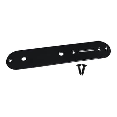Tele Electric Guitar Control Plate Stainless Steel Two Control-Knob Holes Control Plate With 7Mm Diameter Pot Holes Compatible With Most Teleocaster Tele Guitar Replacement Parts Black image 1