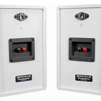 (2) Rockville RockShelf 64W White 6.5" Home Bookshelf Speakers+8" Speaker Stands image 13