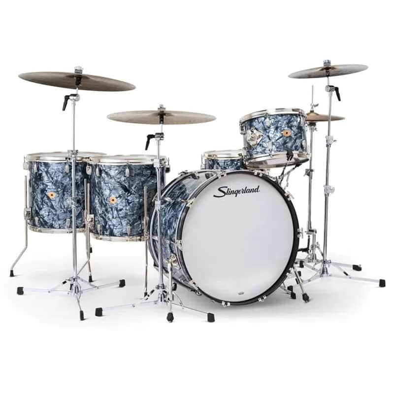Slingerland Radio King 5pc Drum Set 24/13/16/18/14 Black Diamond Pearl image 1