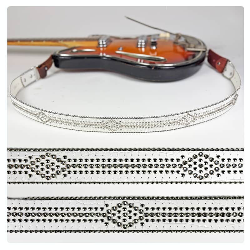 Loft Relics "White Pageantry" guitar strap (Souldier) one-of-a-kind made at the Wilco Loft image 1