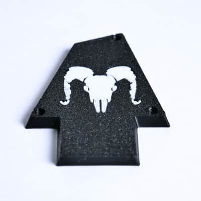 Custom Ibanez Truss Rod Cover for RG & JEM – Ram Skull (White & Black) image 3
