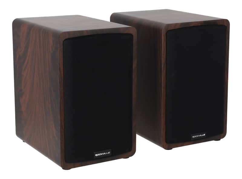 Rockville ELITE-5D Dark Wood 800w Home Audio 5.25 inch Bluetooth Bookshelf Speakers image 1