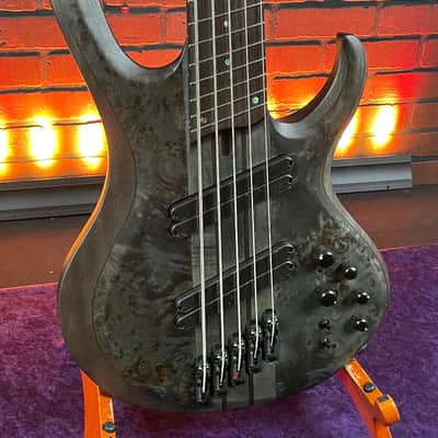 Ibanez BTB805MS 5-String Multi-Scale Electric Bass Transparent Gray Flat image 2