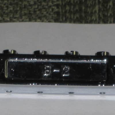 lightly used Epiphone B-2 metric ABR-1 vintage style bridge, wired,  CHROME, large posts mounting pieces (NO anchors) 1990s/2000s (for some import guitars that use this style bridge) will NOT fit on Gibson - mounting holes are too big image 4