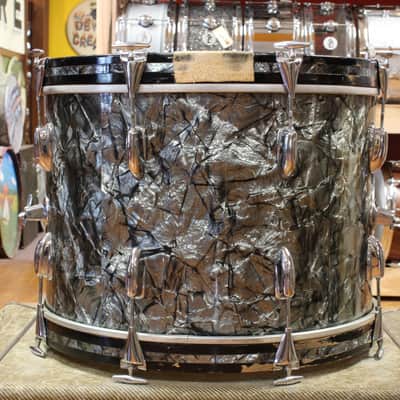 1960s Slingerland Gene Krupa Deluxe in Black Diamond Pearl 14x20 9x13 16x16 image 5