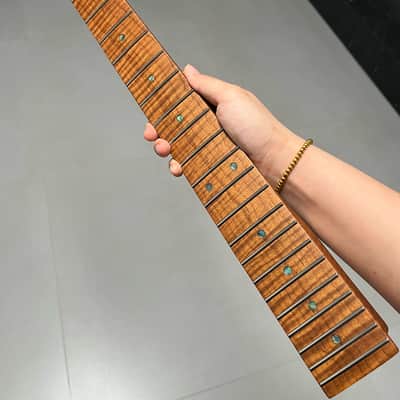 Bone nut Suhr Round-head stainless steel Roasted flame Maple Electric Guitar Neck 22 frets hole 10mm 12in image 8