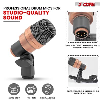 5 Core Conga Mic Snare Tom Microphone Drum Kit Condenser XLR Instrument Mics image 8