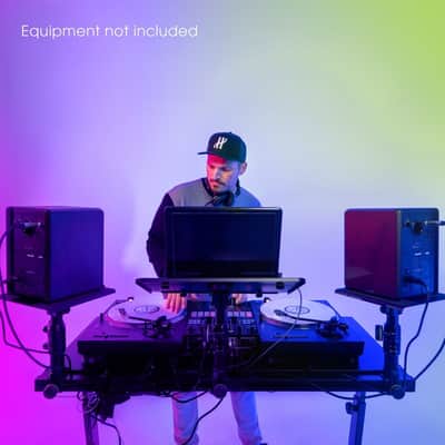 Gravity FDJT 01 DJ Desk with Adjustable Loudspeaker and Laptop Trays image 14