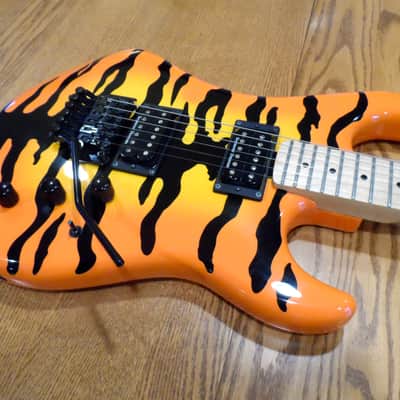 2013 KRAMER Pacer Vintage Steel Panther Satchel Signature Model Orange Burst Tiger Stripe Floyd Rose image 5