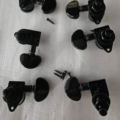 Grover Roto-Grip Locking Rotomatics 502 Series Keystone Button Tuning Machines Black image 3
