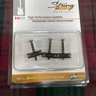 Graph Tech String Saver 3 piece Compensated Tele Saddles - Matte image 1