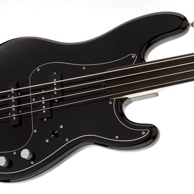Fender Tony Franklin Fretless Precision Bass. Ebony FB, Black image 4