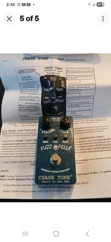 Chase Tone Fuzz Fella BC108C 2019 - Present - Double Blue Hammer image 1