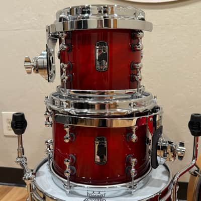 ~RARE!~ Mapex Black Panther 4-Piece 8/10/14/18 Cherry Bomb Drum Kit Set in Rose Burst with Brushed Black Nickel Hardware (Rm4) image 3