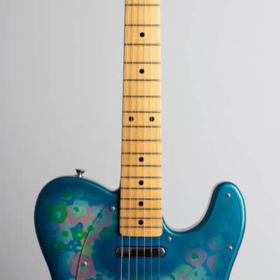 Fender Blue Floral Telecaster Solid Body Electric Guitar (2001), ser. #P077150, black tolex hard shell case. image 8