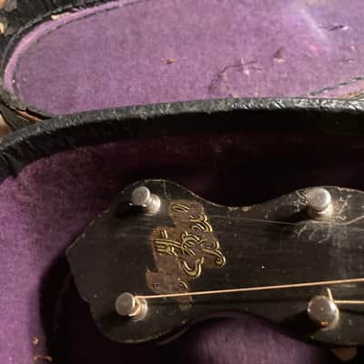 May Bell Vintage Tenor Banjo 1930's Nat brn with orig Chipboard case image 3