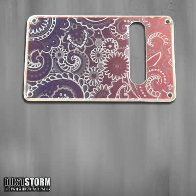 Paisley Pickguard Tremolo Cover Set Engraved Iridescent Rainbow Acrylic Mirror for PRS Silver Sky image 4