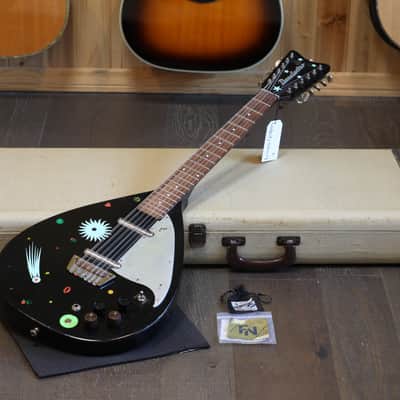 Danelectro Teardrop Bellzouki 7010 2 Pickup Electric Guitar Black Space + HSC image 1