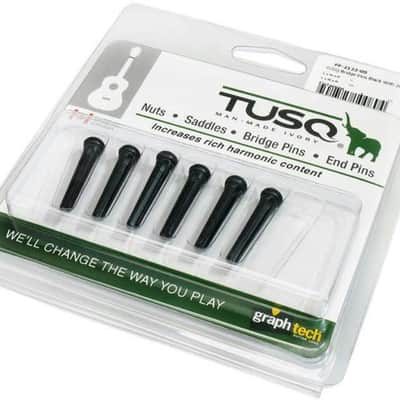 TUSQ Bridge Pins, Black w / 2mm White Dot  #PP-2122-00 image 1