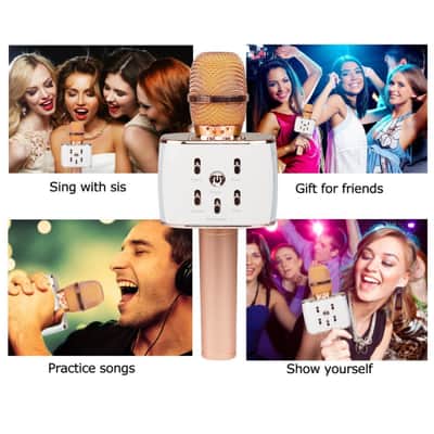 VERKB Wireless Microphones Karaoke Pro, 3-in-1 2600mAh Bluetooth Aluminium Alloy image 5