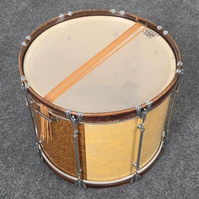 Used Ludwig & Ludwig Marching Snare Drum Gold Sparkle 16x12 - Very Good image 7