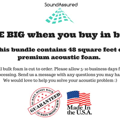 SoundAssured Acoustic Foam Panels - Pyramid Style - 3 Inch Thick - 48 Square Feet - Charcoal Color image 8